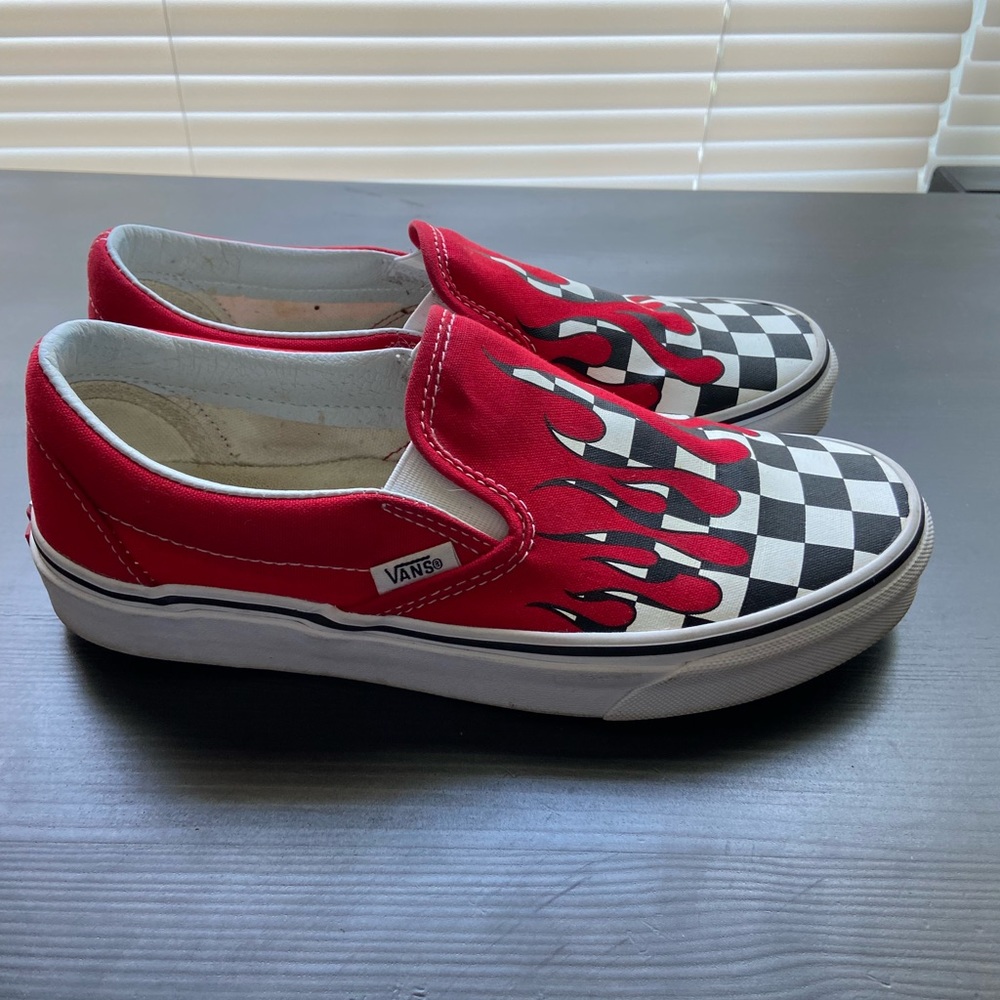 Flaming checker vans